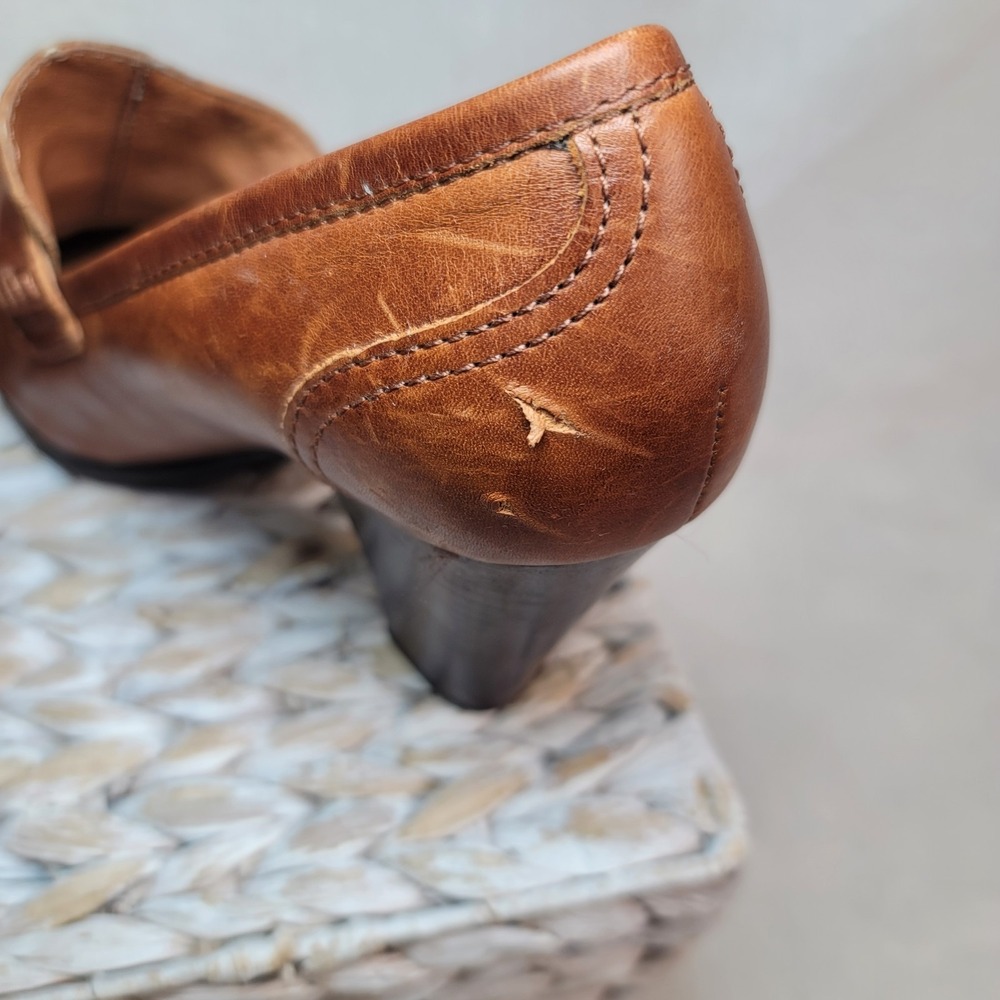 Born Nance Style Heel Loafer Academia Witchy Boho Brown Leather Tassel Size 8 - Picture 4 of 7
